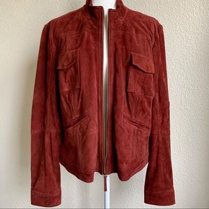 Lucky Brand Suede Jacket In Cranberry